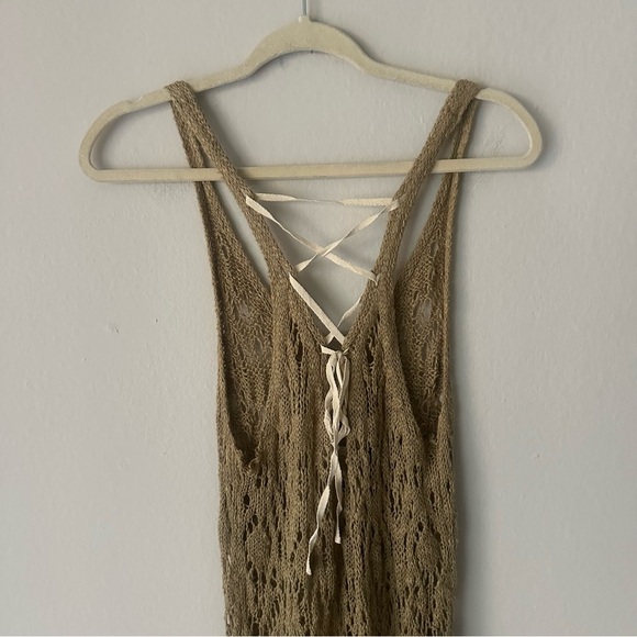 Urban Outfitters Starring at Stars Crochet Knit Bohemian Weatern Lace Tank M - Picture 5 of 9